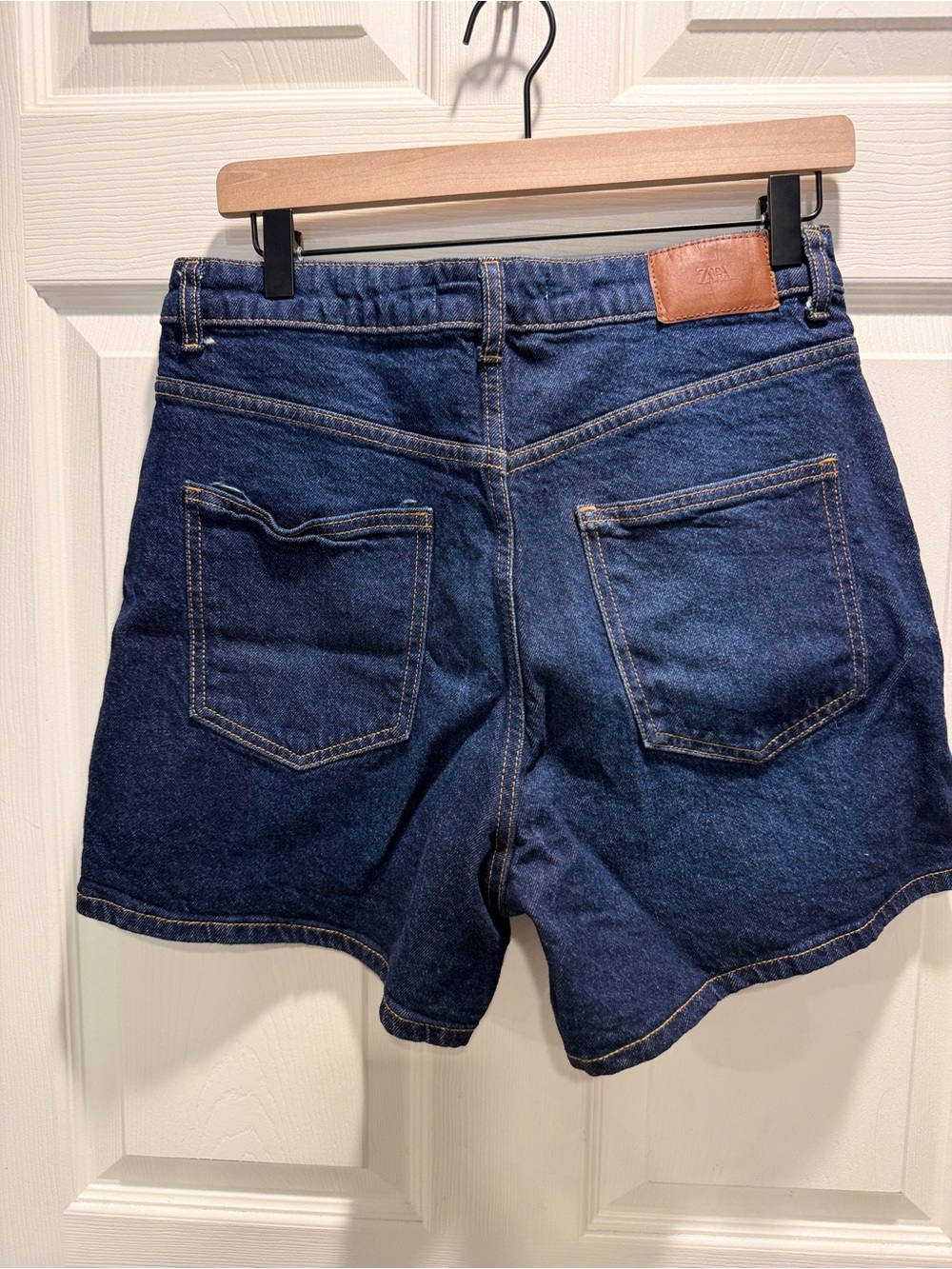 Zara Denim Shorts Size 8 Medium Wash High Rise Jean Shorts Classic Casual - Picture 7 of 10